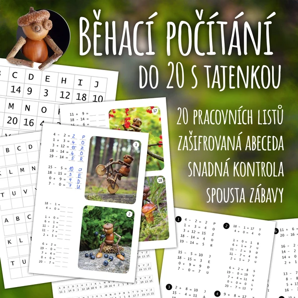 Běhací počítání do 20 s tajenkou 1