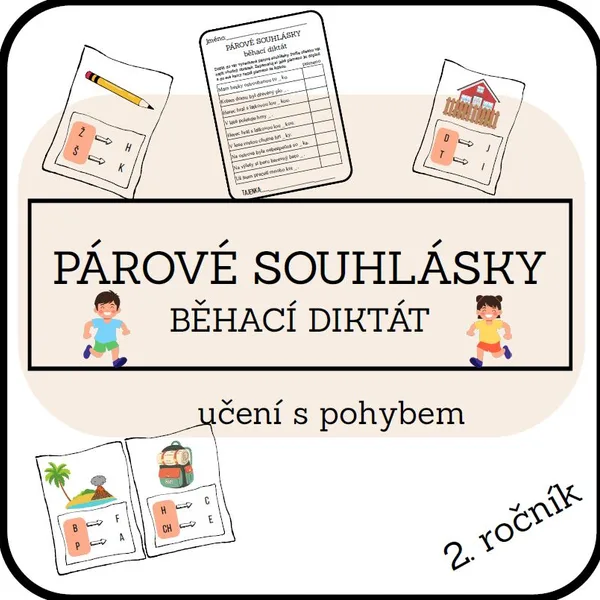 Párové souhlásky - běhací diktát 1