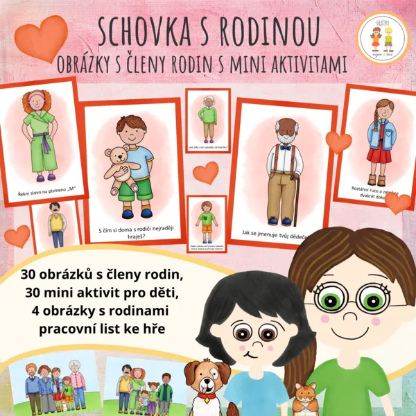 Schovka s rodinou - obrázky s členy rodiny s mini aktivitami 1