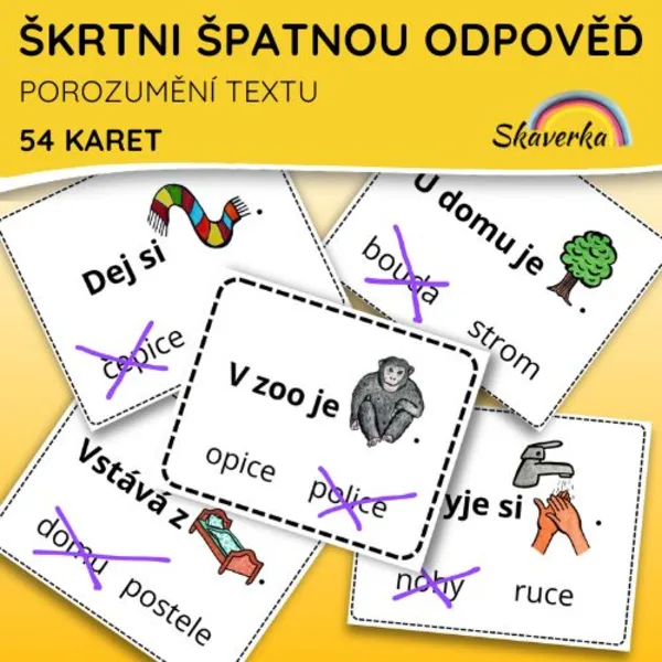 ŠKRTNI ŠPATNOU ODPOVĚĎ - porozumění textu 1
