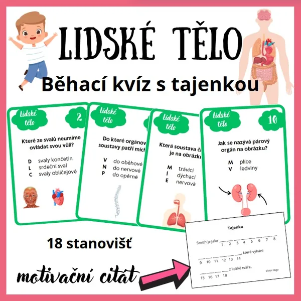 Lidské tělo - běhací kvíz 1