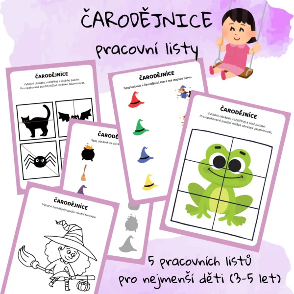 Čarodějnice - pracovní listy pro nejmenší (3-5 let) 1