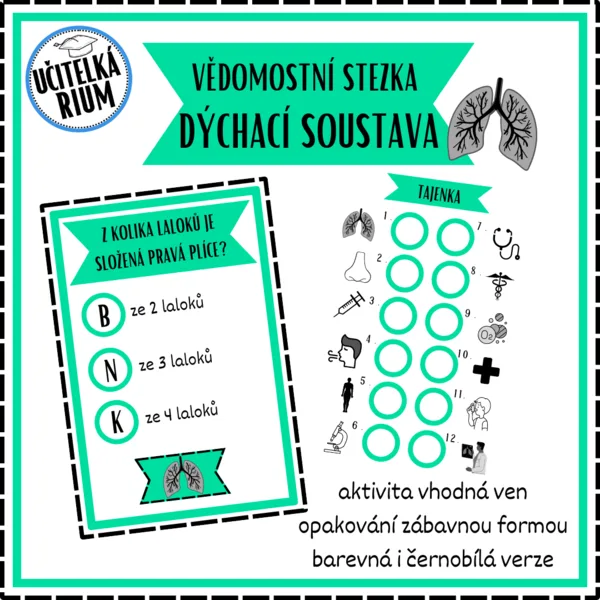 DÝCHACÍ SOUSTAVA - vědomostní stezka 1