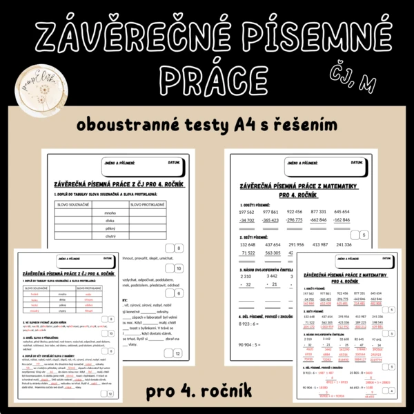Závěrečné písemné práce pro 4. ročník 1