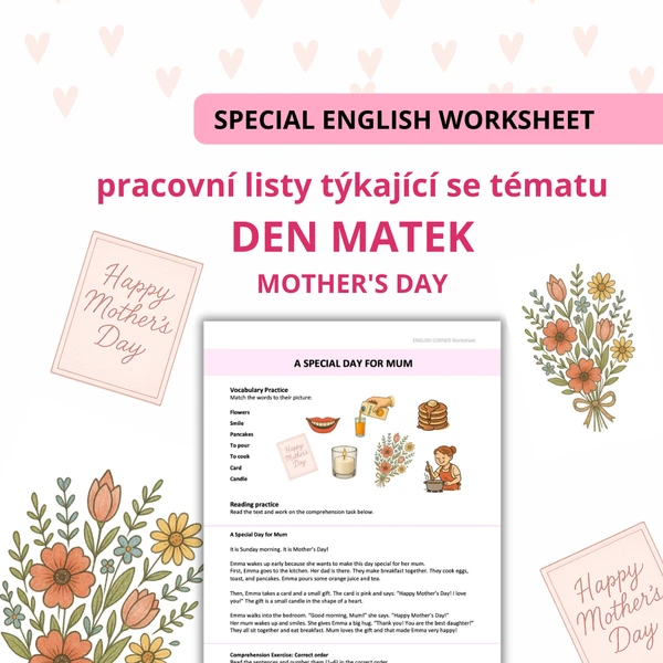 Mother's Day – zábavný pracovní list pro studenty angličtiny! 1