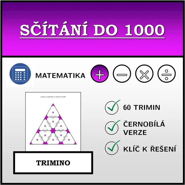 Trimino - Sčítání do 1000 | matematika 1