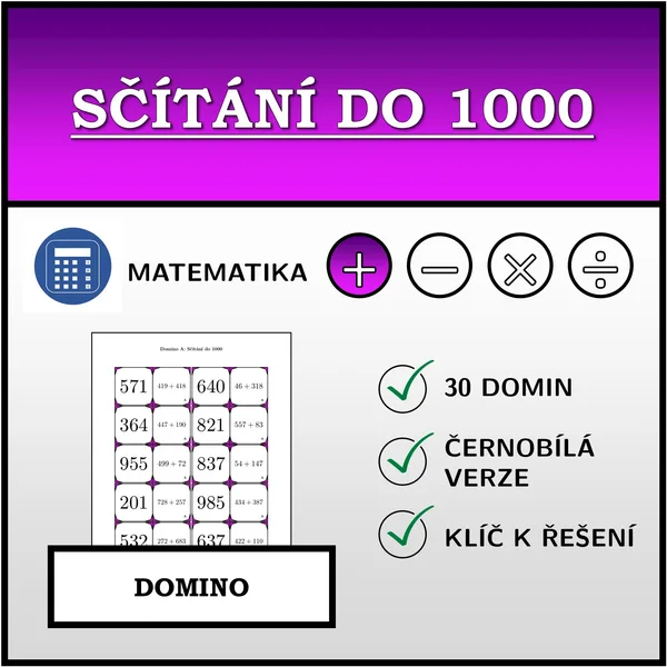 Domino - Sčítání do 1000 | matematika 1