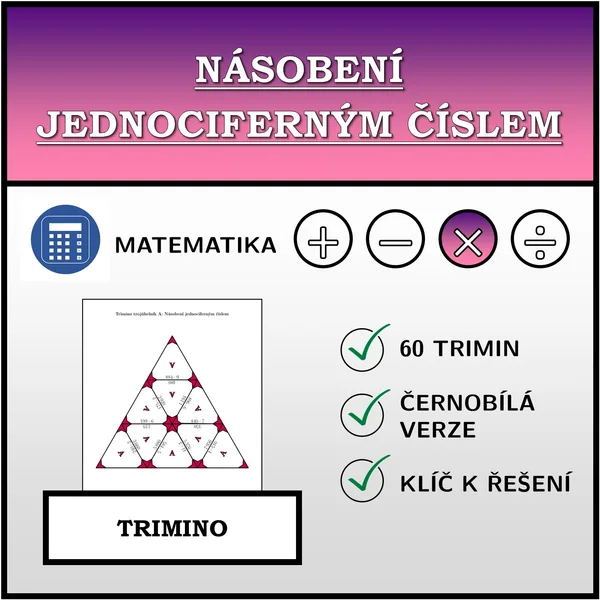 Trimino - Násobení jednociferným číslem | matematika 1