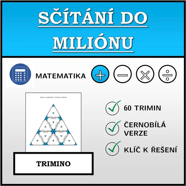 Trimino - Sčítání do milionu | matematika 1