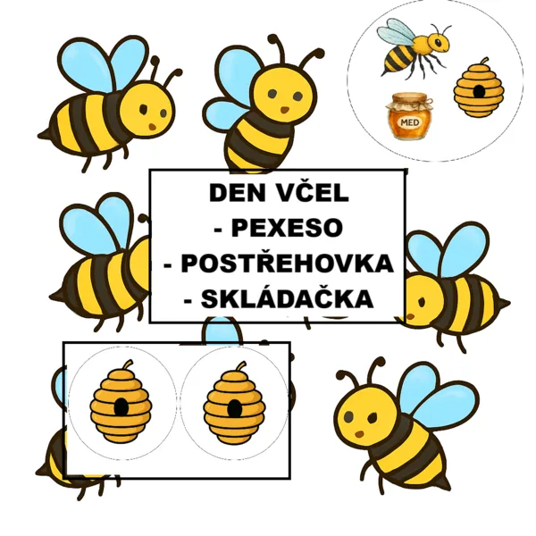 Den včel - skládačka, pexeso a postřehovka 1