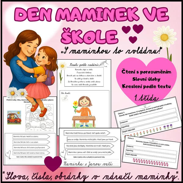 DEN MAMINEK VE ŠKOLE - pracovní listy - 1. třída, „S maminkou to zvládnu!“ 1