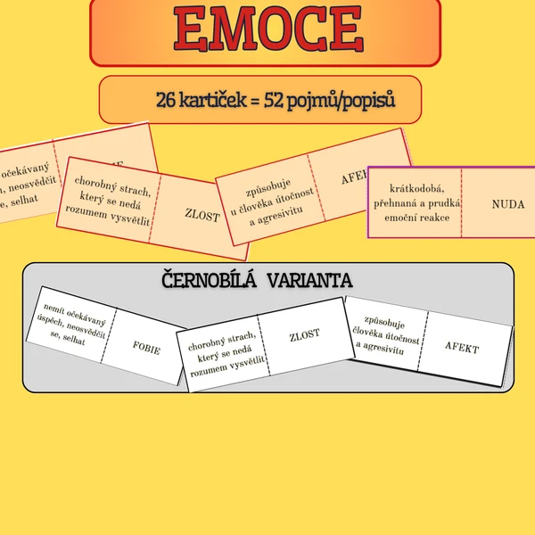 domino EMOCE - barevná i černobílá verze 1