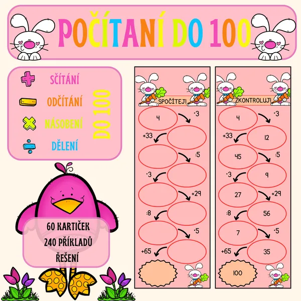 POČÍTÁNÍ DO 100 (+ - : x) 1