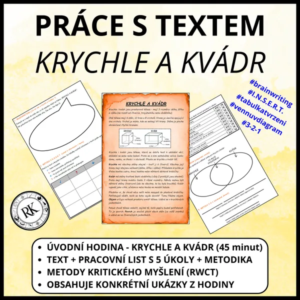 Krychle a kvádr - Práce s textem 1