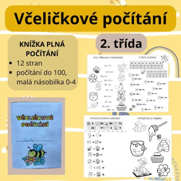 Včeličkové počítání (knížka příkladů: počítání do 100, násobilka 0-4) 1