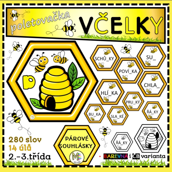 POLETOVAČKA-VČELKY- PÁROVÉ SOUHLÁSKY- SPODOBA ZNĚLOSTI 1