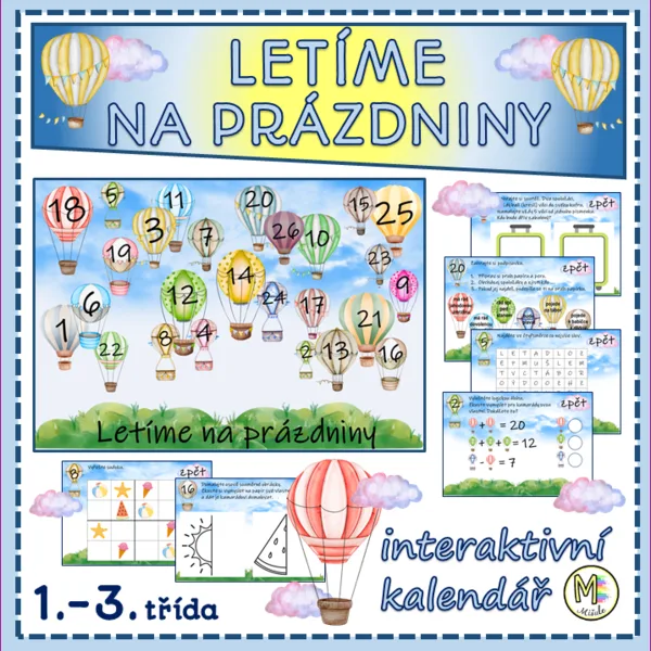 LETÍME NA PRÁZDNINY- INTERAKTIVNÍ KALENDÁŘ NA ČERVEN 1