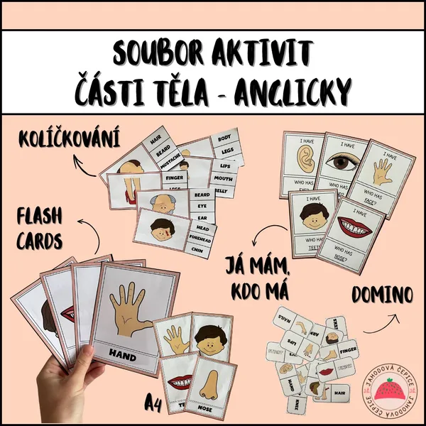 Soubor aktivit - části těla - anglický jazyk 1