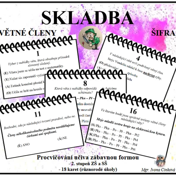 Skladba (větné členy) - šifra 1