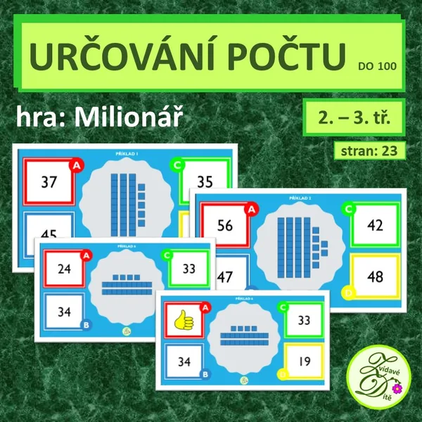 Určování počtu do 100 (hra milionář) 1