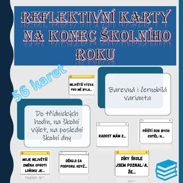 Reflektivní karty na konec školního roku 1