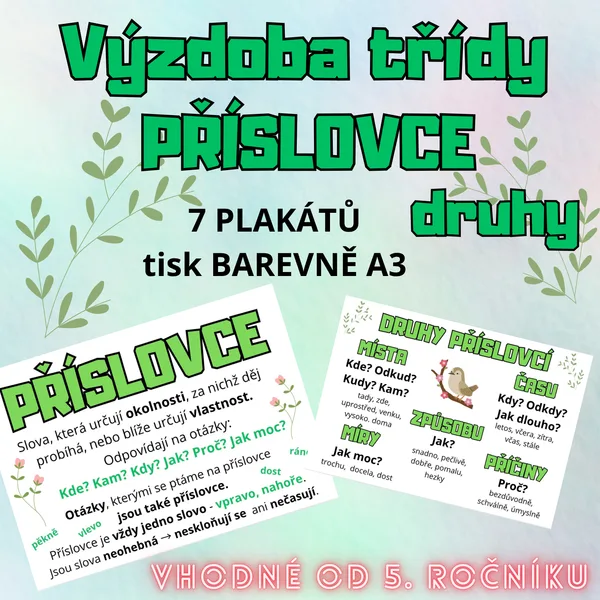 PLAKÁTY PŘÍSLOVCE a DRUHY 1