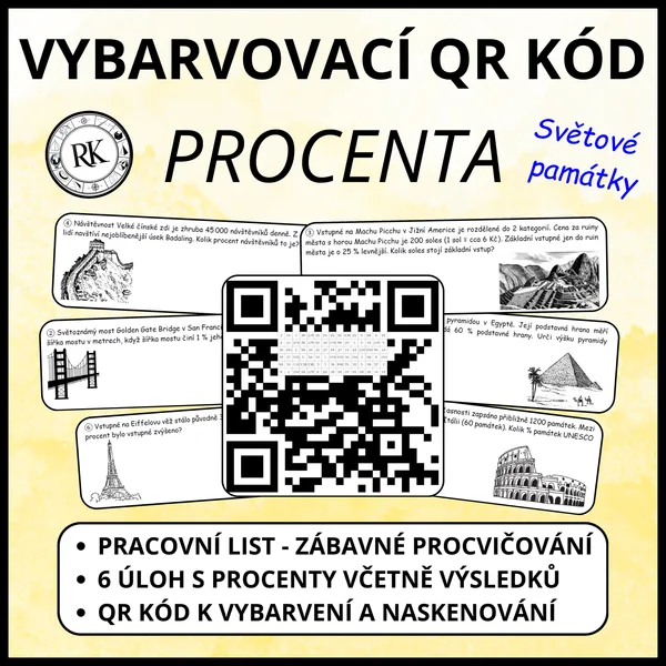 Procenta - Vybarvovací QR kód 1