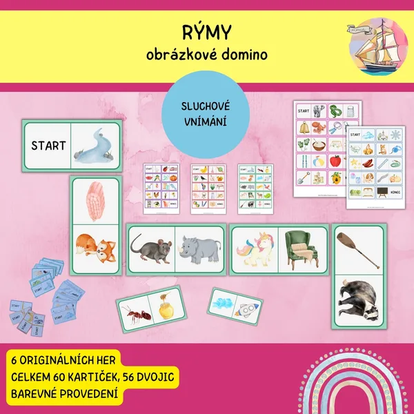 Rýmy - obrázkové domino (6 her) 1