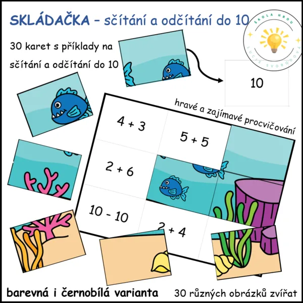 Skládačka - sčítání a odčítání do 10 1