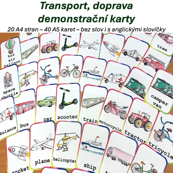 Transport, doprava - demonstrační karty 1