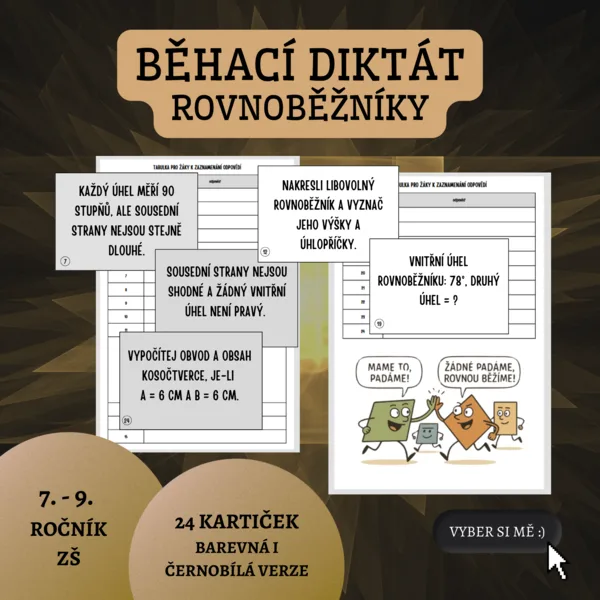 Běhací diktát - rovnoběžníky 1