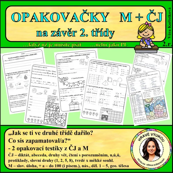 OPAKOVAČKY ČJ + M na závěr 2. roč. 1