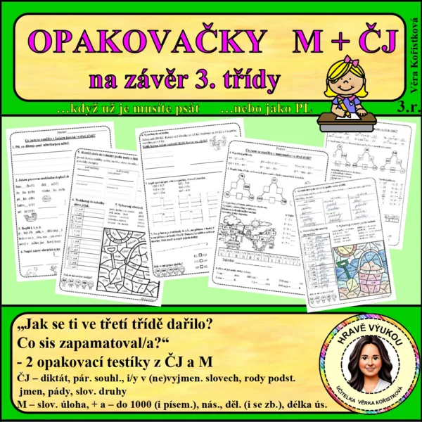 OPAKOVAČKY ČJ + M na závěr 3. roč. 1