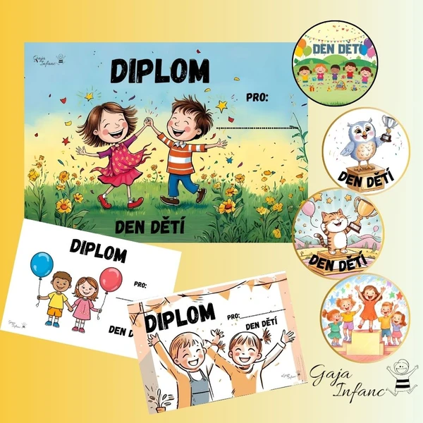 Diplomy a medaile ke Dni dětí 1