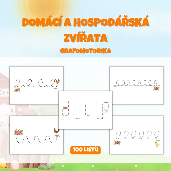 DOMÁCÍ A HOSPODÁŘSKÁ ZVÍŘATA - grafomotorika 1