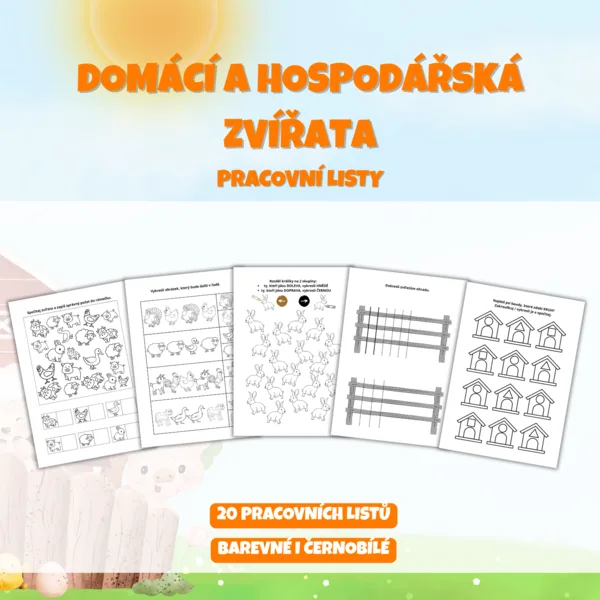 DOMÁCÍ A HOSPODÁŘSKÁ ZVÍŘATA - pracovní listy 1