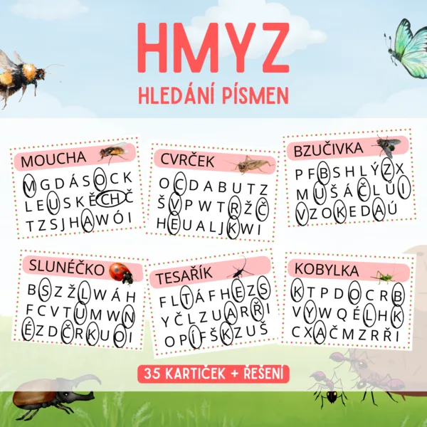HMYZ - hledání písmen 1