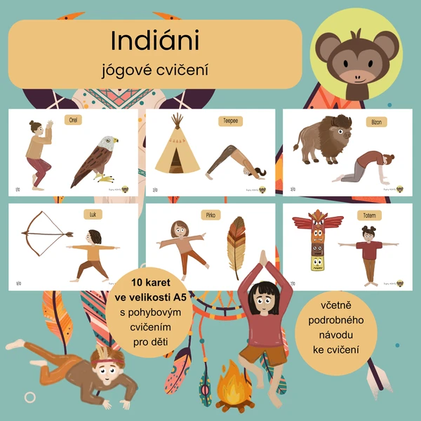 Indiáni - jógové kartičky  1