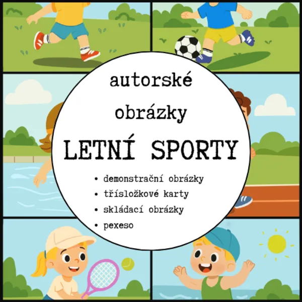 Letní sporty - autorské obrázky a aktivit k nim 1