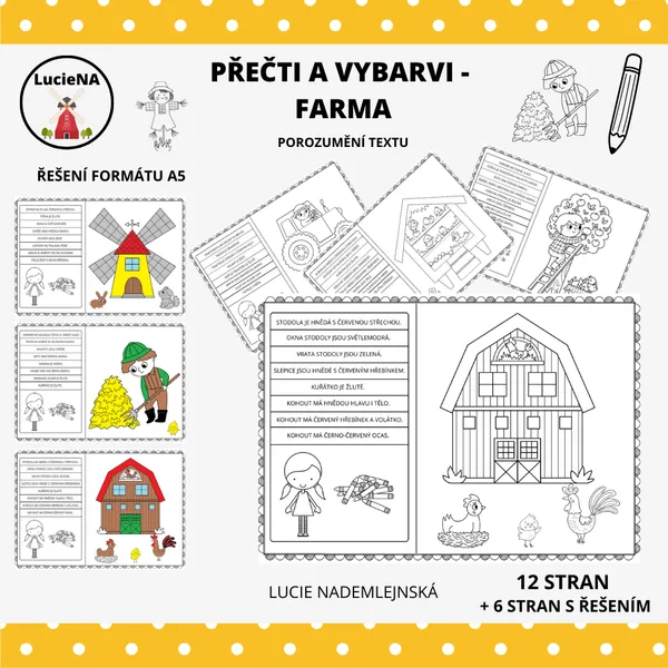 PŘEČTI A VYBARVI - FARMA 1