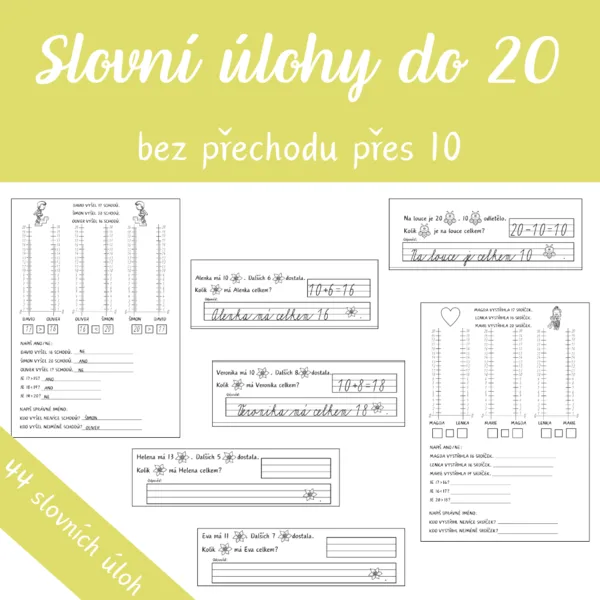Slovní úlohy do 20 bez přechodu přes 10 1