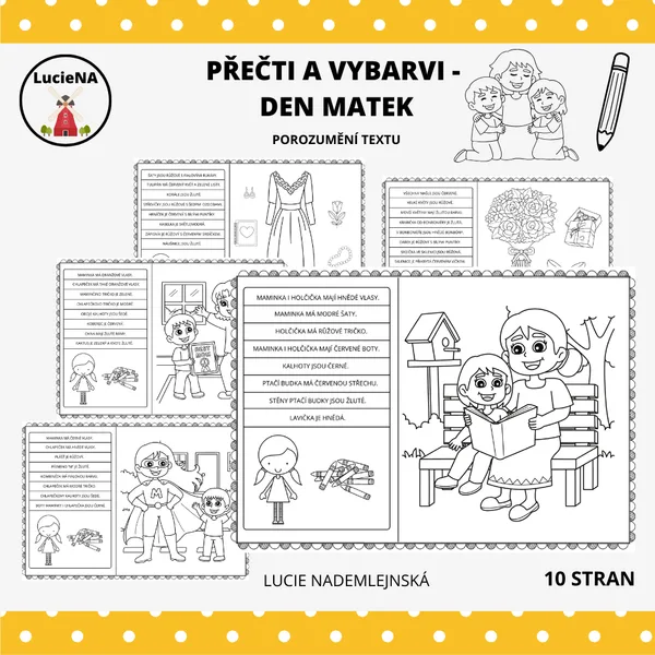 PŘEČTI A VYBARVI - DEN MATEK 1