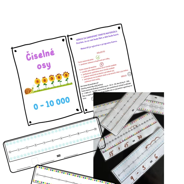 Číselné osy 0 - 10 000 1