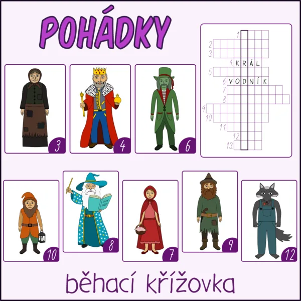 Pohádky - Běhací křížovka 1