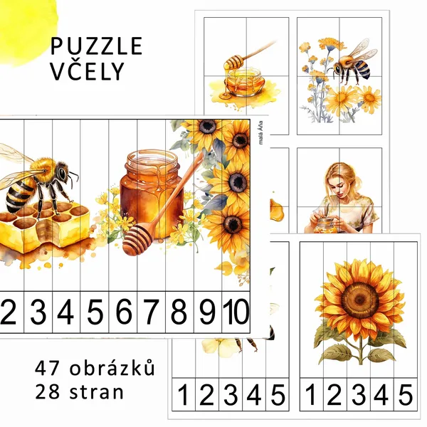 VČELY - počítání a puzzle pro nejmenší 1