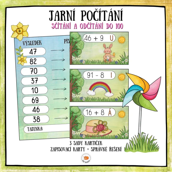 Sčítání a odčítání do 100 - Jarní počítání 1