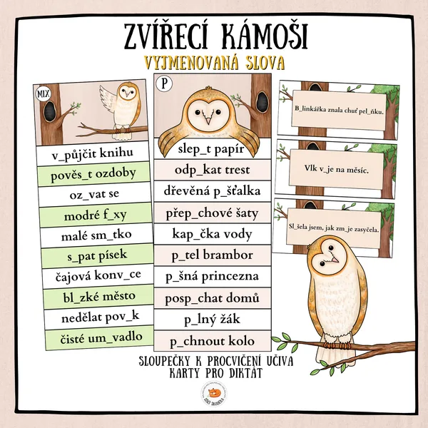 Vyjmenovaná slova - Zvířecí kámoši 1