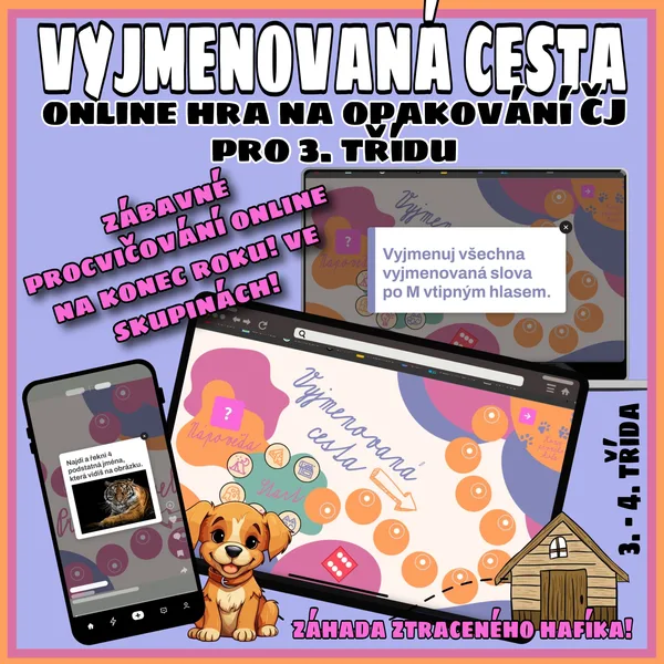 Opakování ČJ - interaktivní hra - Vyjmenovaná cesta 1