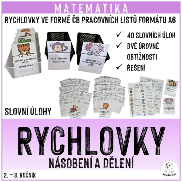 Rychlovky - násobení a dělení (slovní úlohy) 1