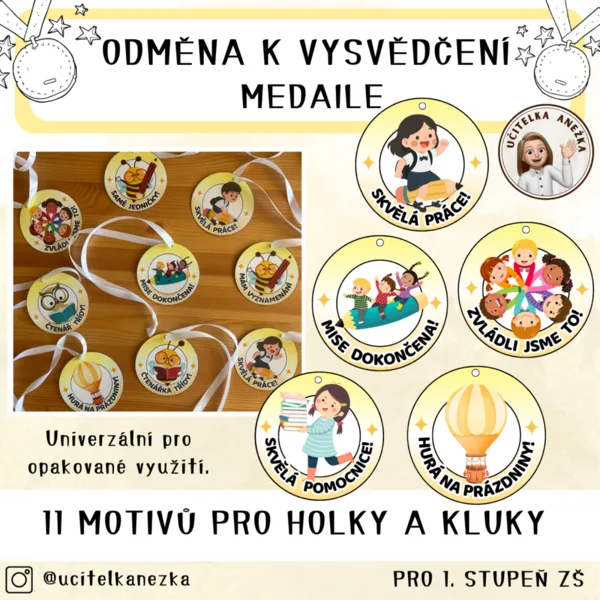 MEDAILE PRO HOLKY A KLUKY - ODMĚNA K VYSVĚDČENÍ 1